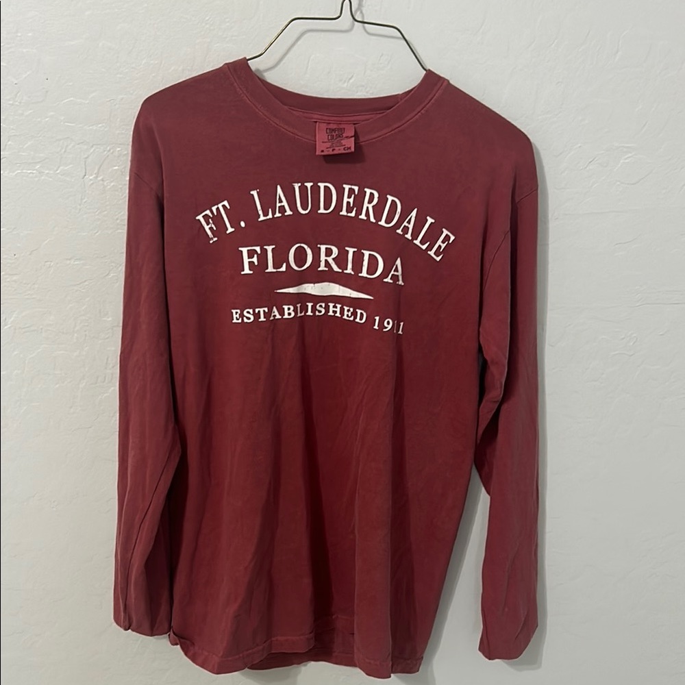 Red Graphic Long Sleeve Shirt